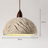 economico Luci a sospensione-Lampada a sospensione moderna in cemento, lampadario a cupola in legno industriale per isola cucina, lampada a sospensione industriale retrò per camera da letto rurale, lampada da soffitto per