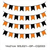 cheap Halloween Outdoor Decor-14x21/20X30cm Halloween Bunting Banner Spooky Party Decoration for Halloween Durable Fabric Banner with Ghost, Pumpkin, and Bat Designs  Indoor/Outdoor Hanging Decor for Home, Office, or Party Venues