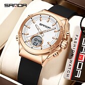 abordables Relojes digitales-Reloj electrónico Sanda 9103, nuevo, resistente al agua, con pantalla LED dual, multifuncional, para mujer.