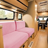 abordables Funda de sofá-Fundas de cojín para comedor de RV, de terciopelo elástico, para RV - Fundas elásticas para asientos de sofá para caravanas - Cómodas y duraderas para acampar y muebles de RV