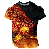 abordables Camisetas con estampado animal-Hombre Fénix Camiseta Manga Corta Camiseta Impresión 3D Cuello Barco Camisa Exagerado Design Fiesta Calle Casual Negro Amarillo Rojo Verano Primavera Todas las Temporadas Ropa S M L XL XXL XXXL 4XL