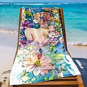 お買い得  ブランケット＆毛布-柔らかく吸収性のあるビーチタオル - 軽量で速乾性があり、砂がつきにくいデザインで、ビーチ、プール、旅行に最適です。