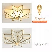 baratos Candeeiros de Teto-Luminária de teto moderna de LED com 4 luzes, vidro fosco chanfrado, montagem embutida, luminária tradicional de latão com estrela próxima ao teto, luminária pendente decorativa para sala de estar
