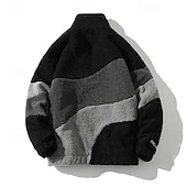preiswerte Fleece &amp; 3 in 1 Jacken-Herren Windjacke Wanderjacke Wanderfleecejacke Winter Draussen Patchwork Thermik Winddicht Fleecejacken Schwarz Weiß Grau