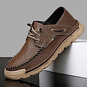 abordables sandales d&#039;extérieur-Baskets d&#039;extérieur pour hommes en cuir marron avec tige en mesh, semelle intérieure coussinée et semelle en caoutchouc durable pour le sport, la randonnée et les aventures actives en plein air