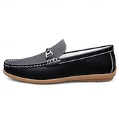 voordelige Casual loafers-Rode imitatieleren loafers voor heren, stijlvol instapmodel met comfortabele, zachte binnenzool, ideaal voor zakelijke, casual weekenden en reizen