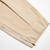 お買い得  レトロ-男性用 リネンパンツ ズボン サマーパンツ バギーパンツ ビーチパンツ ジッパー 弾性ウエスト ドローストリング 平織り 履き心地よい 高通気性 足首丈 カジュアル 日常 祝日 旅行度假风 ファッション ブラック ホワイト 伸縮性なし