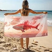 voordelige Dekens &amp; dekentjes-Zachte en absorberende strandhanddoek - lichtgewicht, snel drogend, zandvrij ontwerp voor strand, zwembad en reizen