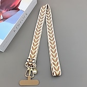 economico Lanyards e cinturini da polso per telefono-tracolla per cellulare con corda appesa, tracolla con foglia di rattan ricamata, catena appesa, ciondolo con perla, cordino regolabile per il collo, corda intrecciata a mano