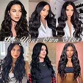 baratos Clip nas extensões-Extensões de cabelo com clipe ondulado de 20 polegadas, 5 peças de apliques sintéticos grossos e macios, pretos naturais, cabeça inteira, extensões de cabelo com clipe para mulheres, longas,