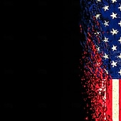  4 juillet 2026, 250e anniversaire Homme Drapeau Américain Polos à zip Manche Courte Polos Chemises à Col Occasionnel Athleisure Tenue quotidienne Impression 3D Été Bleu Noir