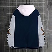 お買い得  メンズジャケット＆コート-男性用 カジュアルジャケット バーシティジャケット バケーション 日常 ポケット スプライス 春 秋 カラーブロック プリント ファッション クラシック スタンド レギュラー ブラック ワイン ネイビーブルー ダークグリーン グリーン ジャケット