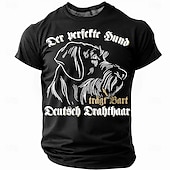 abordables T-shirts amusants pour hommes-T-shirt pour homme Pointer à poil dur allemand - À manches courtes &#039;Le chien parfait porte une barbe&#039; Tee graphique pour amoureux des chiens de chasse