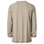 baratos Tops-Medieval Renascentista Século XVII Comprimento Médio Blusa / Camisa Traje Cosplay Feira Ren Cavalheiro Viking cavaleiro celta Com Cordão Côr Sólida Homens Pirata Dia Das Bruxas Baile de Máscaras