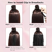 abordables Crocheter les cheveux-Extensions de cheveux à clipser pour dreadlocks de 24 pouces, 10 clips, 40 brins, synthétiques, faites à la main, souples, pour femmes, 1b/30