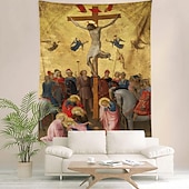 رخيصةأون سجادة دينية-فن الجدارية العصور الوسطى زينة جدارية عصور وسطى زخرفة جداريات كبيرة تصوير خلفية بطانية ستارة زينة غرفة النوم المعيشة