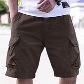 baratos Partes inferiores-Homens Bermuda Cargo Shorts de caminhada Ao ar livre Normal Secagem Rápida Leve Elástico Respirável Calção Bolsos Preto Verde Tropa Tênis Golfe Corrida S M L XL XXL
