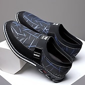 cheap Men&#039;s Slip-ons &amp; Loafers-Men&#039;s Black Mesh Slip-On Casual Shoes with Star Pattern – Lightweight Streetwear Shoes for Travel, Urban Walks &amp; Weekend Outings