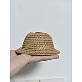 זול סטים של בגדים ואביזרים לבובות-3 יחידות כובעי קש מיניאטוריים לבובות ויניל 17 ס&quot;מ, כובע קש מיניאטורי טבעי, בובת עשה זאת בעצמך, קישוטי בית בובות