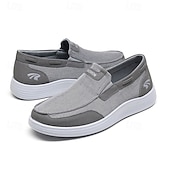 tanie Buty casual slip-on-szare, wsuwane, siatkowe trampki męskie, lekkie i wygodne, codzienne buty do chodzenia, biegania i aktywności na świeżym powietrzu