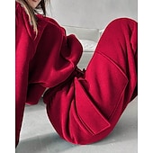 abordables Chándales-Mujer Tracksuit Pantalones Deportivo Pantalones de chándal Encaje Bolsillo Color sólido Trajes de Yoga Otoño Magenta Negro Gimnasio Ropa Deportiva Corriendo Mantiene abrigado Resistente al Viento