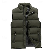preiswerte Westen-Herren Wanderweste Pufferweste Ärmellos Weste Außen Thermowarm Leicht Atmungsaktiv Winter Reißverschluss Polyester Schwarz Rot Blau Jagd Angeln Klettern