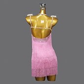 olcso Latin tánc ruházat-Latin salsa tánc Ruha Kristály / Strassz Rojt Tiszta Szín Női Teljesítmény Edzés Ujjatlan Spandex