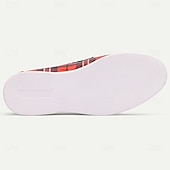 cheap Distinctive Patterned Shoes-Men’s Red Plaid Slip-On Shoes – Classic Checkered Design with Comfortable Fit, Ideal for Casual, Smart Casual and Everyday Wear