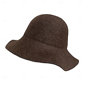 economico Cappelli-Cappelli da pescatore da donna in maglia di cashmere, cappello da pescatore pieghevole, caldo, autunno e inverno, colore unico