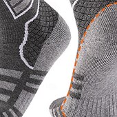 cheap Sports Socks-1 Pair Men&#039;s Women&#039;s merino wool socks Hiking Socks Sports Socks Thermal Warm Breathable Anti Blister Thick Outdoor Over The Calf Patchwork Merino Wool Dark Grey Black Pink for Ski / Snowboard