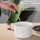 cheap Bedside Lamp-Volcanic Flame Aroma Diffuser with LED Night Light - Portable Essential Oil Humidifier Auto Shut-Off 2 Color Modes Ideal for Home &amp; Office
