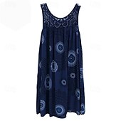 preiswerte Ausgefallene Kleider-Damen Langes Kleid Maxikleid Freizeitkleid Schwingkleid Sommerkleid Unterkleid Mode Modern Täglich Strand Wochenende Normale Passform Grafik Ärmellos Rundhalsausschnitt Schwarz Weiß Gelb Wein Sommer