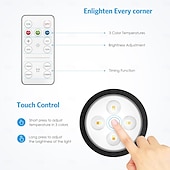 economico luce dell&#039;armadio-luci per quadri da parete, luci magnetiche a batteria per poster con 3 temperature di colore &amp;12 luci da parete RGB con timer dimmerabile e telecomando, per pittura, decorazione per cornice espositiva