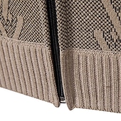 preiswerte Herren Strickjacke-Herren Pullover Strickjacke Gerippt Stricken Normale Oberteile Gestrickt Geometrisch Stehkragen Moderne zeitgenössische Smart Casual Lässig Alltagskleidung Bekleidung Herbst Winter Hellgrau Dunkelgrau