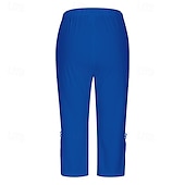 preiswerte Einfarbige Leggings-Damen Caprihose Leggings Streetwear Lässig Wadenlang Natürliche Taille Einfach Spitze Patchwork Elastischer Bund Bequem Außenbereich Outdoor Urlaub Alltagstauglich Wein Hellhimmelblau Schwarz Gelb