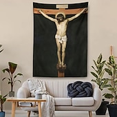 رخيصةأون سجادة دينية-فن الجدارية العصور الوسطى زينة جدارية عصور وسطى زخرفة جداريات كبيرة تصوير خلفية بطانية ستارة زينة غرفة النوم المعيشة