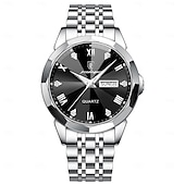economico Orologi meccanici-Orologi da uomo di lusso, alla moda, originali, al quarzo, da polso, impermeabili, luminosi, con data e settimana.