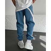 abordables jogging-Men's Sweatpants Joggers Athletic Pants Trousers Drawstring Pocket Elastic Waist Color Block Comfort Daily Sports Outdoor Fashion Casual Blue Black / Red Micro-elastic