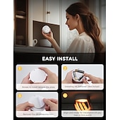 baratos luz do armário-Luzes LED Puck para armários com controle remoto, lâmpada AA com função de memória, 3 modos de iluminação, luzes adesivas para armários de cozinha