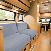 abordables Funda de sofá-Fundas de cojín para comedor de RV, de terciopelo elástico, para RV - Fundas elásticas para asientos de sofá para caravanas - Cómodas y duraderas para acampar y muebles de RV