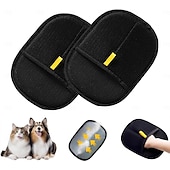 cheap Cleaning Supplies-Static Removal Gloves for Pet Hair, Reusable Pet Grooming Gloves for Washing, Double-Sided Cat Dog Grooming Gloves for Deshedding