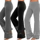 billiga Enkla Leggings-Dam Damasker Mode Streetwear Grundläggande Fullängd Hög midja Slät Bekväm Mjuk Elastisk Utomhus Gata Ljusgrått Mörkgrå Svart Sommar Vår Normal