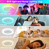 economico Ventilatore da soffitto con luci-Ventilatore da soffitto senza pale con luce, ventilatore da soffitto a basso profilo, ventilatori da soffitto intelligenti RGB, telecomando Fandelier, lampadario moderno a filo chiuso