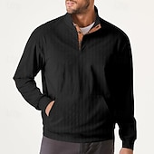 cheap Basic Sweatshirts-Men&#039;s Sweatshirt Button Up Hoodie Apricot Black Army Green Light Grey Coffee Standing Collar Plain Pocket Front Pocket Sports &amp; Outdoor Casual Daily Streetwear Cool Sportswear Spring &amp;  Fall Clothing