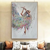 お買い得  人物画-ダンスの絵画、額入り抽象画、バレリーナのウォールアート、大きなダンスの絵画、ダンスのホームペインティング、ダンサーのウォールアート、パーティーギフト