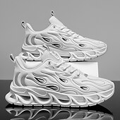 billige Sneakers til herrer-Røde løpesko for menn med flammedetaljer, overdel i høy ytelse og støtdempende såle, perfekt for trening, sportsbegivenheter og en aktiv livsstil