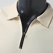 economico Felpe di base-Per uomo Felpa con zip Nero Bianco Blu Cachi Grigio chiaro Bavero Semplice Con zip Zip a un quarto Casuale Quotidiano Ferie Streetwear Cool Designer Primavera &amp; Autunno Abbigliamento Felpe con