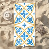 baratos Cobertores &amp; Mantas-toalha de praia macia e absorvente - design leve, de secagem rápida e sem areia para praia, piscina e viagens