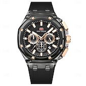 halpa Kvartsikellot-MINI FOCUS Miesten Kvartsikello ylellinen suuri kellotaulu liiketoimintakello luminoiva kalenteri päivämäärä viikko vedenkestävä silikonigelipohjainen kello