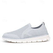economico Sneakers da uomo-scarpe slip-on da uomo in similpelle beige con inserti in mesh – scarpe comode, leggere e traspiranti per l&#039;uso quotidiano, i viaggi e le attività rilassanti del fine settimana